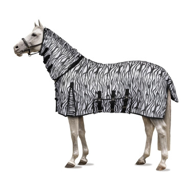Coperta antimosche Horze Defender con patta addominale Zebra Motivi