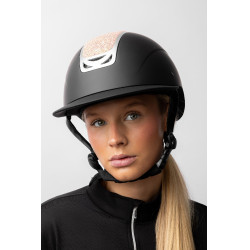 Casco da equitazione con ornamento in cristallo Horze Arix II Nero / pesca