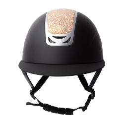 Casco da equitazione con ornamento in cristallo Horze Arix II Nero / pesca
