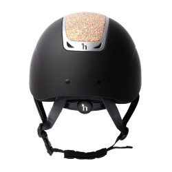 Casco da equitazione con ornamento in cristallo Horze Arix II Nero / pesca