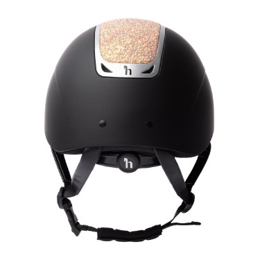 Casco da equitazione con ornamento in cristallo Horze Arix II Nero / pesca