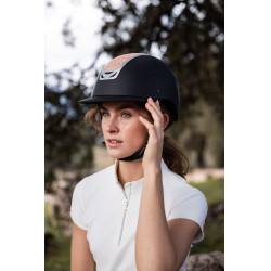 Casco da equitazione con ornamento in cristallo Horze Arix II Nero / pesca