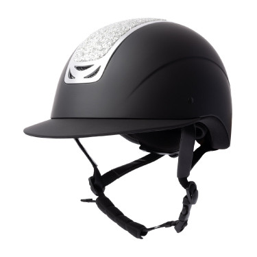 Casco da equitazione con ornamento in cristallo Horze Arix II Nero / argento