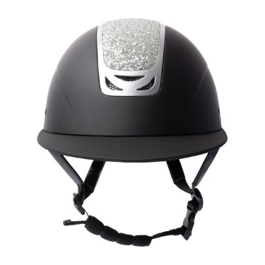 Casco da equitazione con ornamento in cristallo Horze Arix II Nero / argento