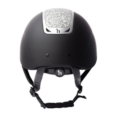 Casco da equitazione con ornamento in cristallo Horze Arix II Nero / argento