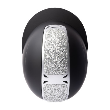 Casco da equitazione con ornamento in cristallo Horze Arix II Nero / argento