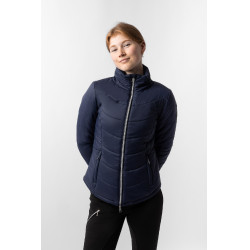 Giacca da equitazione trapuntata da donna Horze Astrid Blu polare Blu marino
