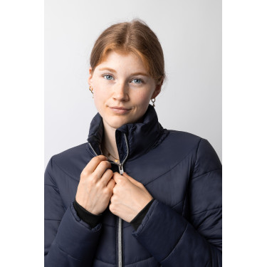 Giacca da equitazione trapuntata da donna Horze Astrid Blu polare Blu marino
