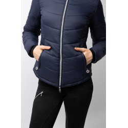 Giacca da equitazione trapuntata da donna Horze Astrid Blu polare Blu marino
