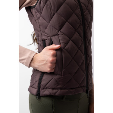 Gilet senza maniche Horze donna Giovane Cavaliere Naia Fondente al burro bruno Marrone