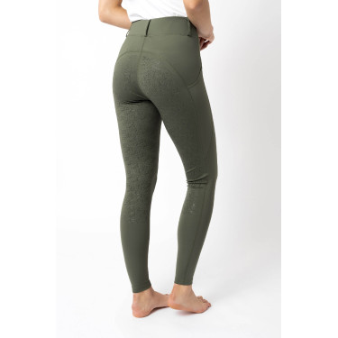Leggings a grip integrale Horze Dea da donna Verde scarabeo