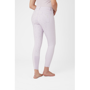 Pantaloni da equitazione da donna Horze Kaitlin con fondello integrale e decorazione floreale Caduta d'orchidea Bianco Pantaloni da equitazione da donna Horze Kaitlin con fondello integrale e decorazione floreale Caduta d'orchidea Bianco