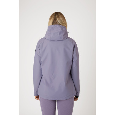 Giacca da equitazione impermeabile Horze Ayla con cerniere per donna Uvetta royal Viola