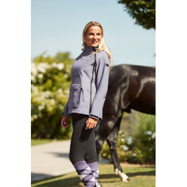 Giacca da equitazione impermeabile Horze Ayla con cerniere per donna Uvetta royal Viola