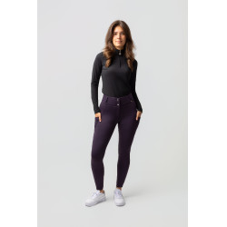 Pantaloni termici da donna Mira con fondo integrale Horze Morella nera Viola Pantaloni termici da donna Mira con fondo integrale Horze Morella nera Viola