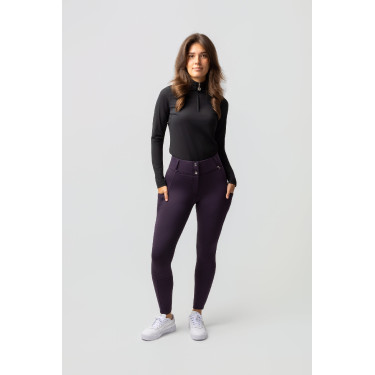 Pantaloni termici da donna Mira con fondo integrale Horze Morella nera Viola Pantaloni termici da donna Mira con fondo integrale Horze Morella nera Viola