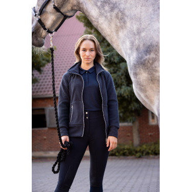 Giacca da equitazione in pile da donna Horze Ellie Blu marino scuro Giacca da equitazione in pile da donna Horze Ellie Blu marino scuro