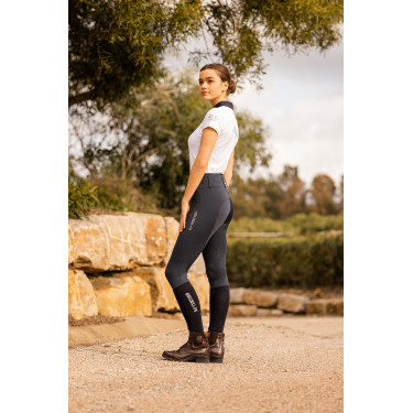 Pantaloni da equitazione a grip integrale Meghan B Vertigo a vita alta donna Blu navy scuro