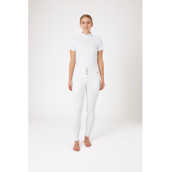 Pantaloni da equitazione a grip integrale Meghan B Vertigo a vita alta donna Bianco