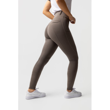 Pantaloni con grip integrale per tutte le stagioni Horze Mira Marrone morel