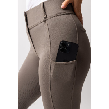 Pantaloni con grip integrale per tutte le stagioni Horze Mira Marrone morel