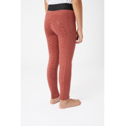 Leggings da equitazione in silicone Horze Leighton da ragazza con fondo integrale e fodera calda Roano rosso