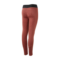 Leggings da equitazione in silicone Horze Leighton da ragazza con fondo integrale e fodera calda Roano rosso