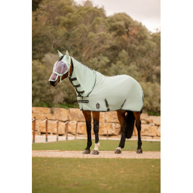 Coperta anti-mosche Horze Paso Fino con collo amovibile e protezione UV Ruscello verde Coperta anti-mosche Horze Paso Fino con collo amovibile e protezione UV Ruscello verde