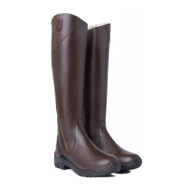 Stivali foderati in pelle Horze Aspen donna Marrone scuro