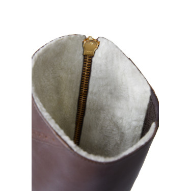Stivali foderati in pelle Horze Aspen donna Marrone scuro