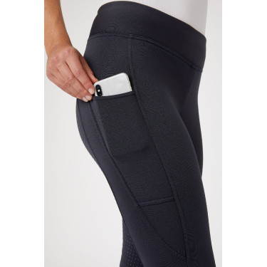 Leggings invernali Horze Active da donna con grip integrale e tasca per telefono Blu navy scuro