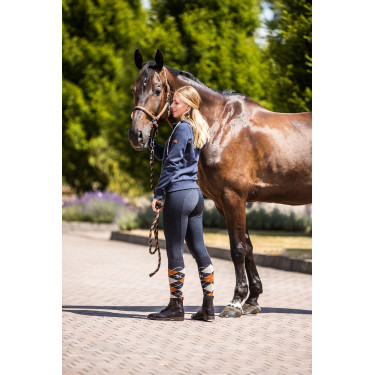 Leggings invernali Horze Active da donna con grip integrale e tasca per telefono Blu navy scuro