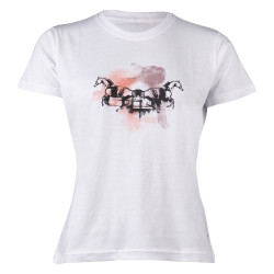 T-shirt HKM da donna Running Horse a maniche corte Bianco