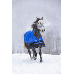 Coperta Equithème Tyrex 1200D Aisance High Neck Blu / nero Coperta Equithème Tyrex 1200D Aisance High Neck Blu / nero