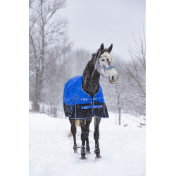 Coperta Equithème Tyrex 1200D Aisance High Neck Blu / nero Coperta Equithème Tyrex 1200D Aisance High Neck Blu / nero