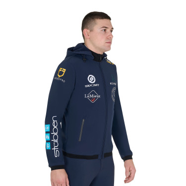 Giacca softshell da uomo Equestro New Style Multilogo Blazer marine Blu marino