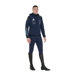 Giacca softshell da uomo Equestro New Style Multilogo Blazer marine Blu marino