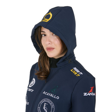 Giacca softshell Equestro New Style multilogo Blazer marine Blu marino