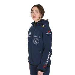 Giacca softshell Equestro New Style multilogo Blazer marine Blu marino