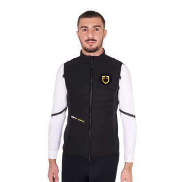 Gilet da uomo Equestro senza maniche a taglio slim in tessuto tecnico Nero