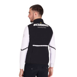 Gilet da uomo Equestro senza maniche a taglio slim in tessuto tecnico Nero