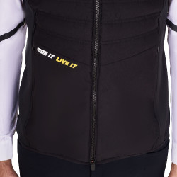 Gilet da uomo Equestro senza maniche a taglio slim in tessuto tecnico Nero