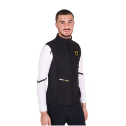 Gilet da uomo Equestro senza maniche a taglio slim in tessuto tecnico Nero