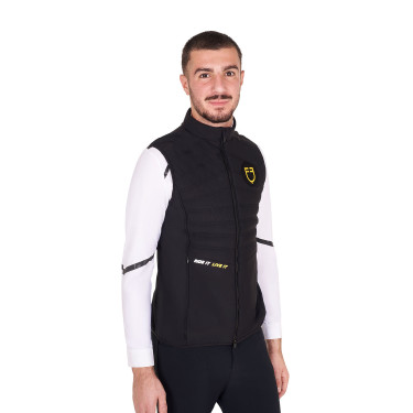 Gilet da uomo Equestro senza maniche a taglio slim in tessuto tecnico Nero
