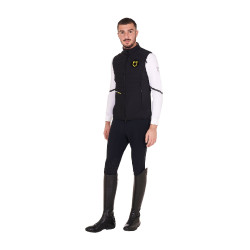 Gilet da uomo Equestro senza maniche a taglio slim in tessuto tecnico Nero