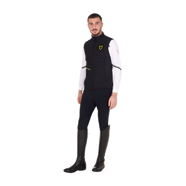 Gilet da uomo Equestro senza maniche a taglio slim in tessuto tecnico Nero