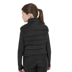 Gilet senza maniche da ragazza Equestro in nylon tecnico Nero