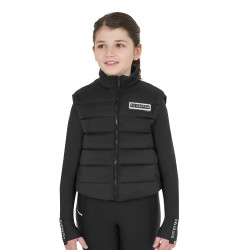Gilet senza maniche da ragazza Equestro in nylon tecnico Nero