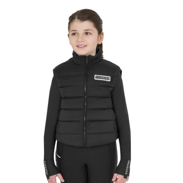 Gilet senza maniche da ragazza Equestro in nylon tecnico Nero