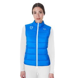 Gilet da donna senza maniche Equestro x FISE taglio slim Blu di Savoia